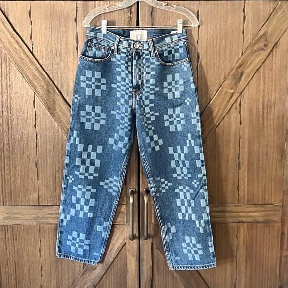 BDG Urban Outfitters Bow Fit Jean – Checkerboard Print Size 29/30 EUC - Picture 3 of 10
